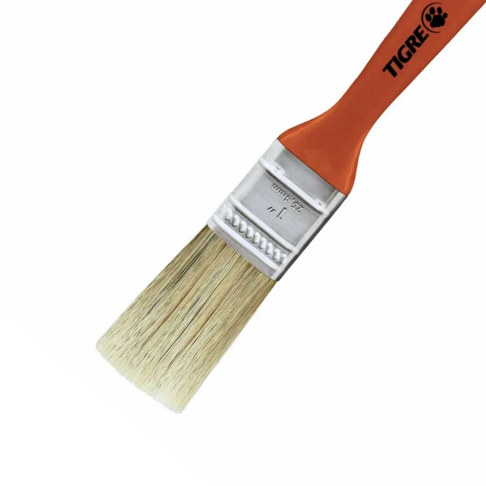 Trincha para Pintura Media Cerda Branca Para Verniz e Stain 1" Tigre 696