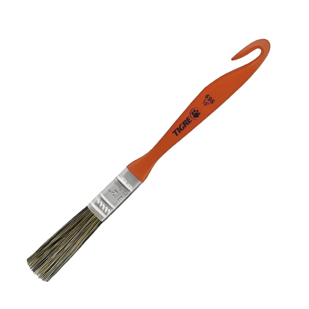 Trincha para Pintura Media Cerda Gris Para Tinta Latex e Acrilica 1/2" Tigre 695