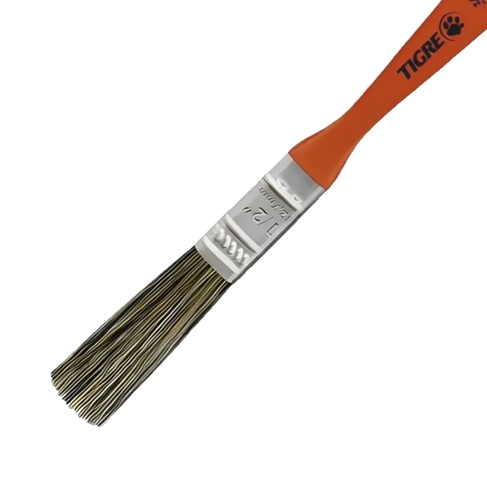 Trincha para Pintura Media Cerda Gris Para Tinta Latex e Acrilica 1/2" Tigre 695