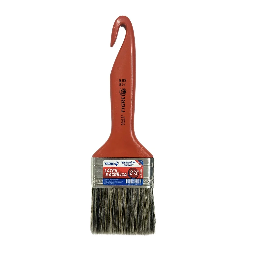 Trincha para Pintura Media Cerda Gris Para Tinta Latex e Acrilica 2.1/2" Tigre 695