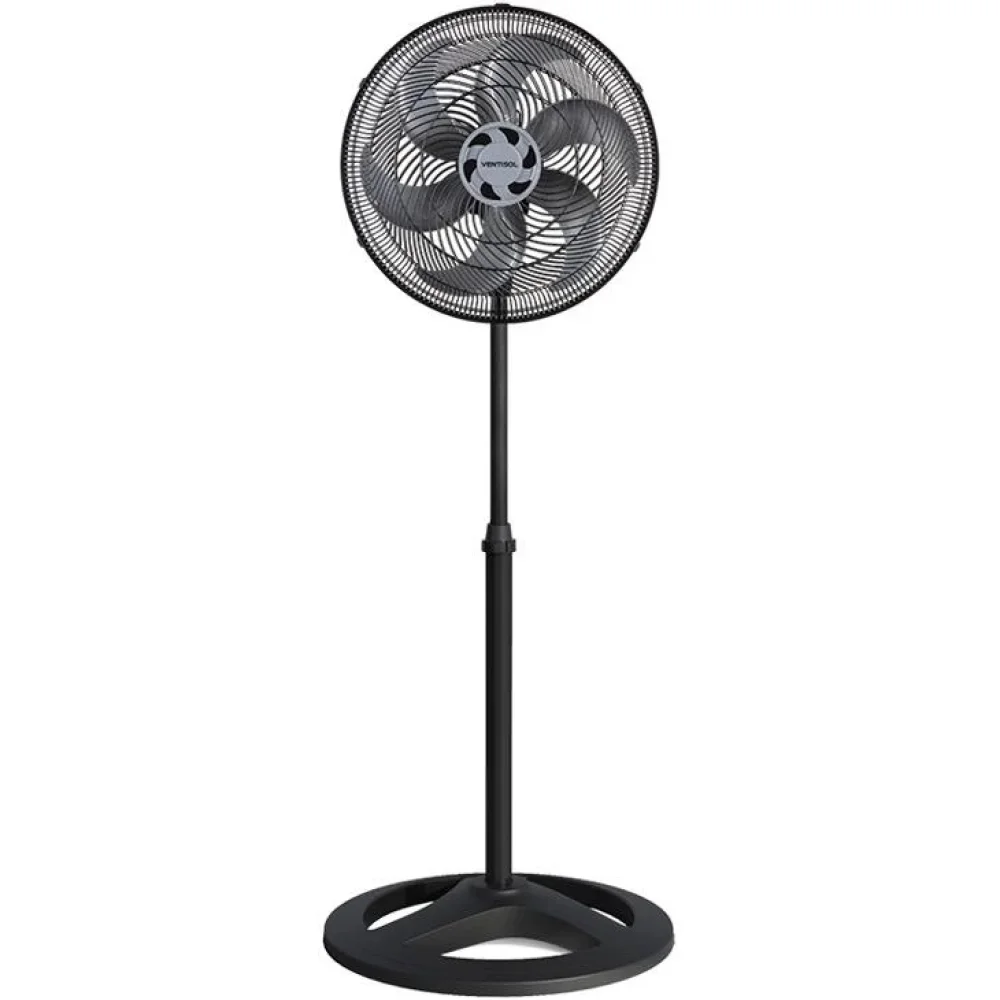 Ventilador de Coluna Preto Premium Oscilante 6 PAS 50CM 110V 135W Ventisol TURBO 6