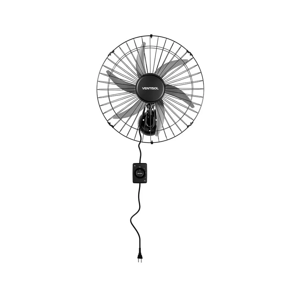 Ventilador de Parede Premium Oscilante 6 PAS 50CM Bivolt 200W Ventisol STEEL