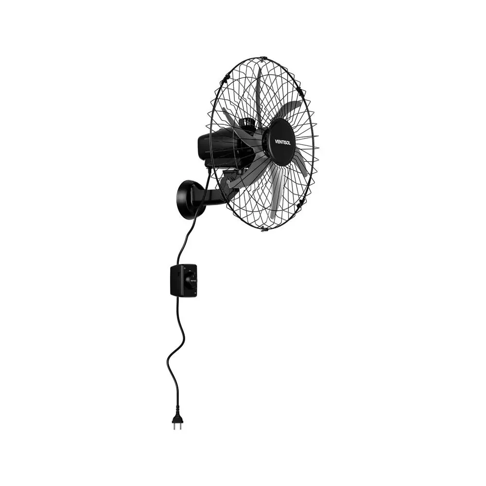 Ventilador de Parede Premium Oscilante 6 PAS 50CM Bivolt 200W Ventisol STEEL