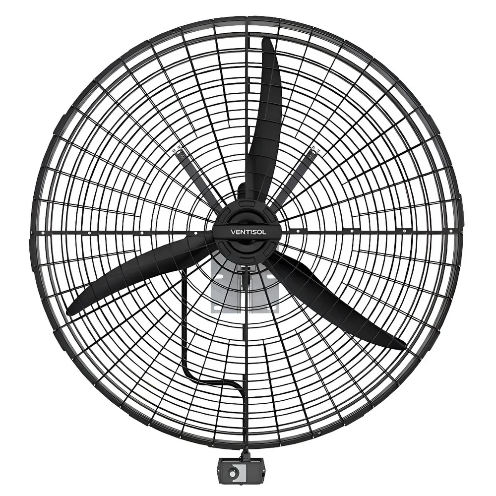 Ventilador de Parede Preto Industrial 3 Velocidades 1M 220V Ventisol VP1M2