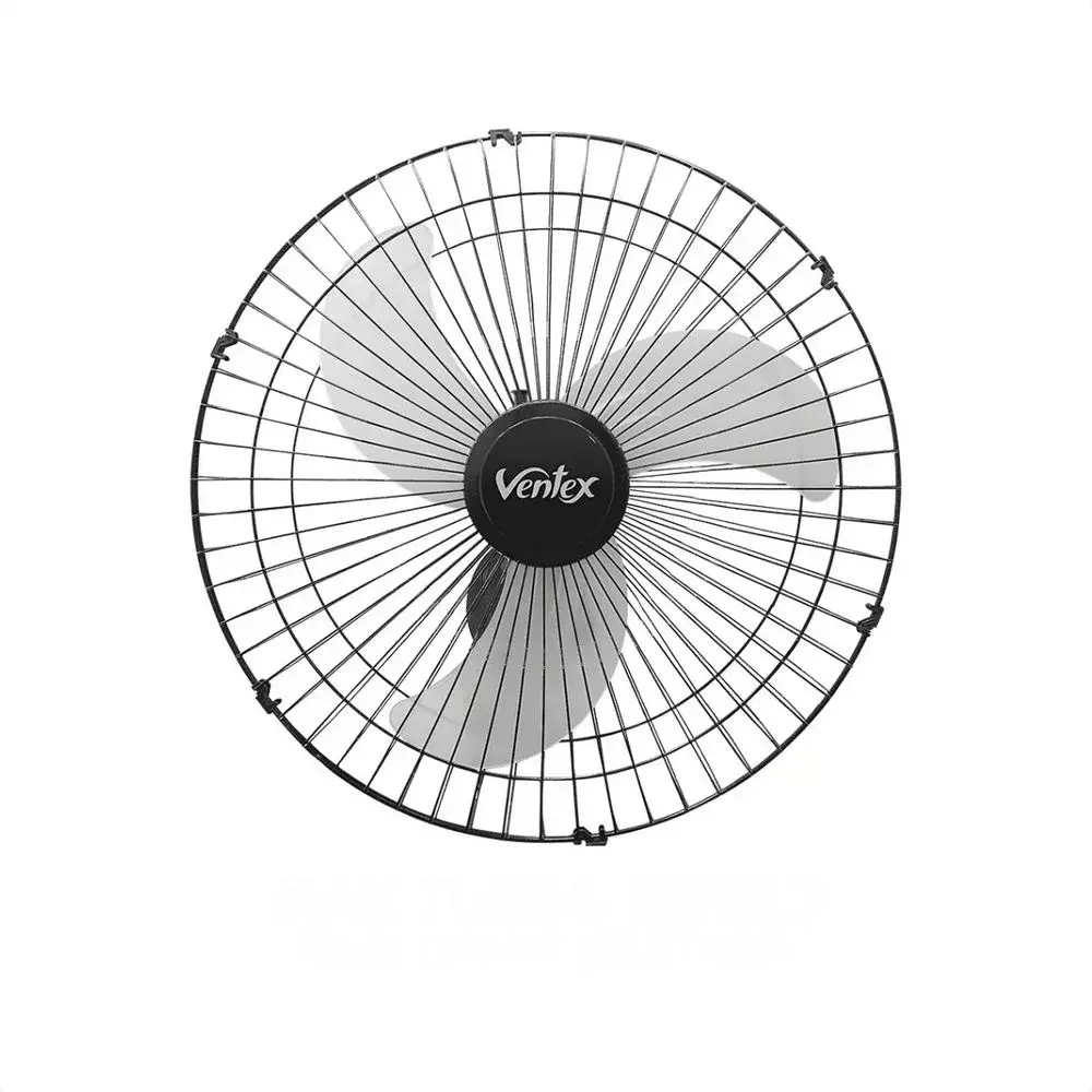 Ventilador de Parede Preto Oscilante 3 PAS 60CM Bivolt 210W Ventex TEX 6 MAX TURBO