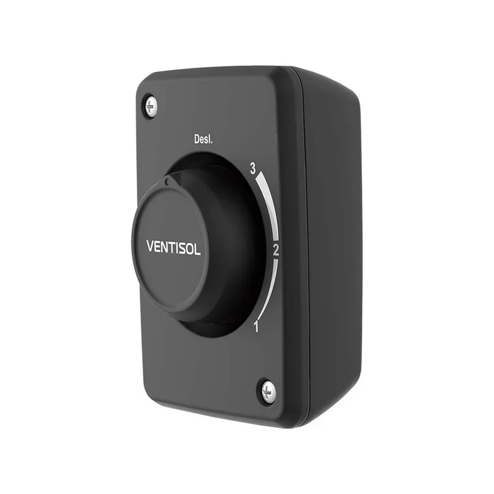 Ventilador de Parede Preto Premium Oscilante 3 PAS 60CM Bivolt 200W Ventisol 543