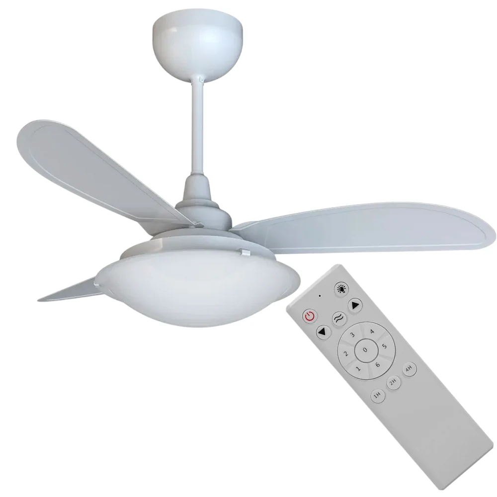 Ventilador de Teto Branco Premium Com Controle Remoto 96CM Bivolt 30W Ventisol SUNNY CTRL
