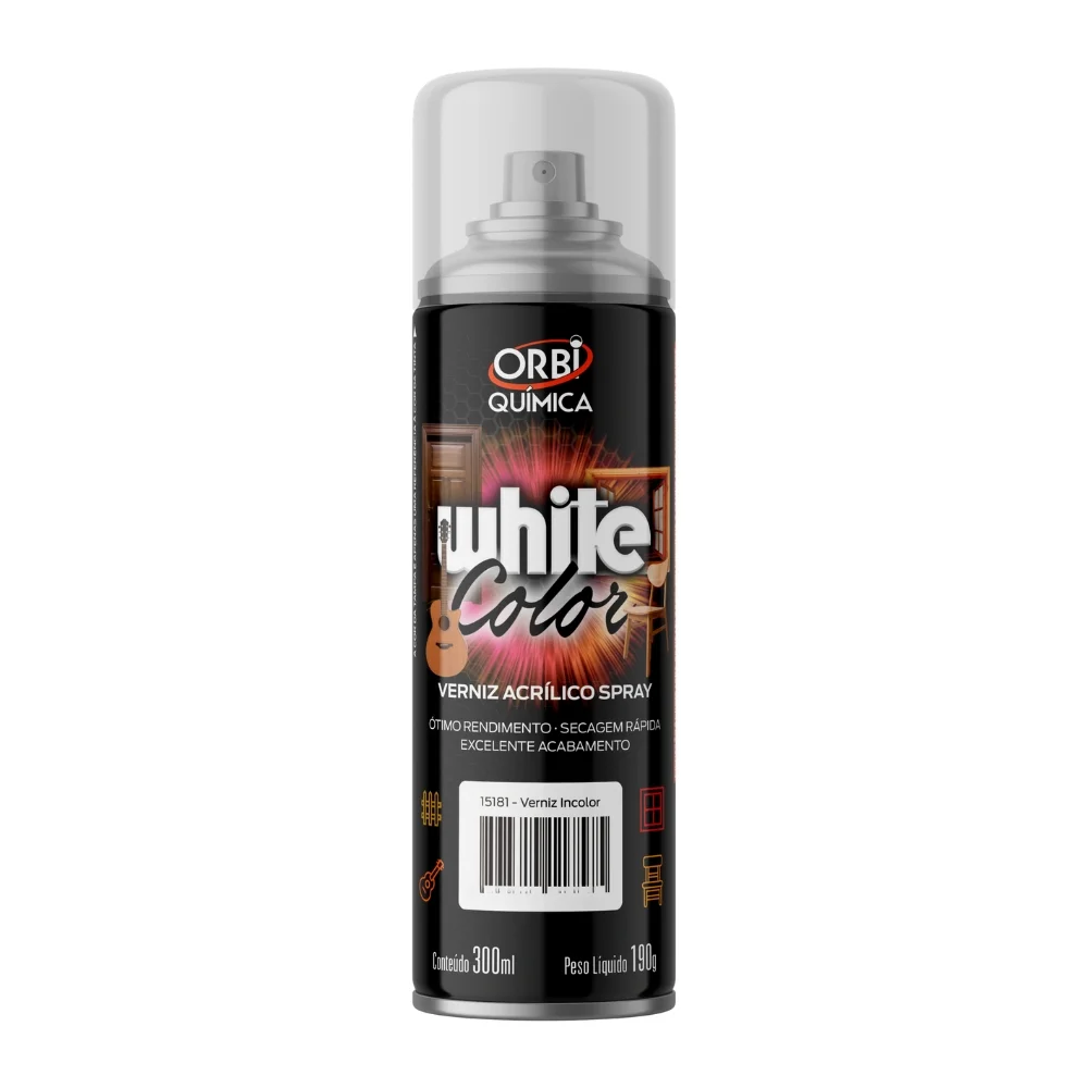 Verniz Brilhante Spray Uso Geral Orbi Spray 320ML Orbi WHITE COLOR