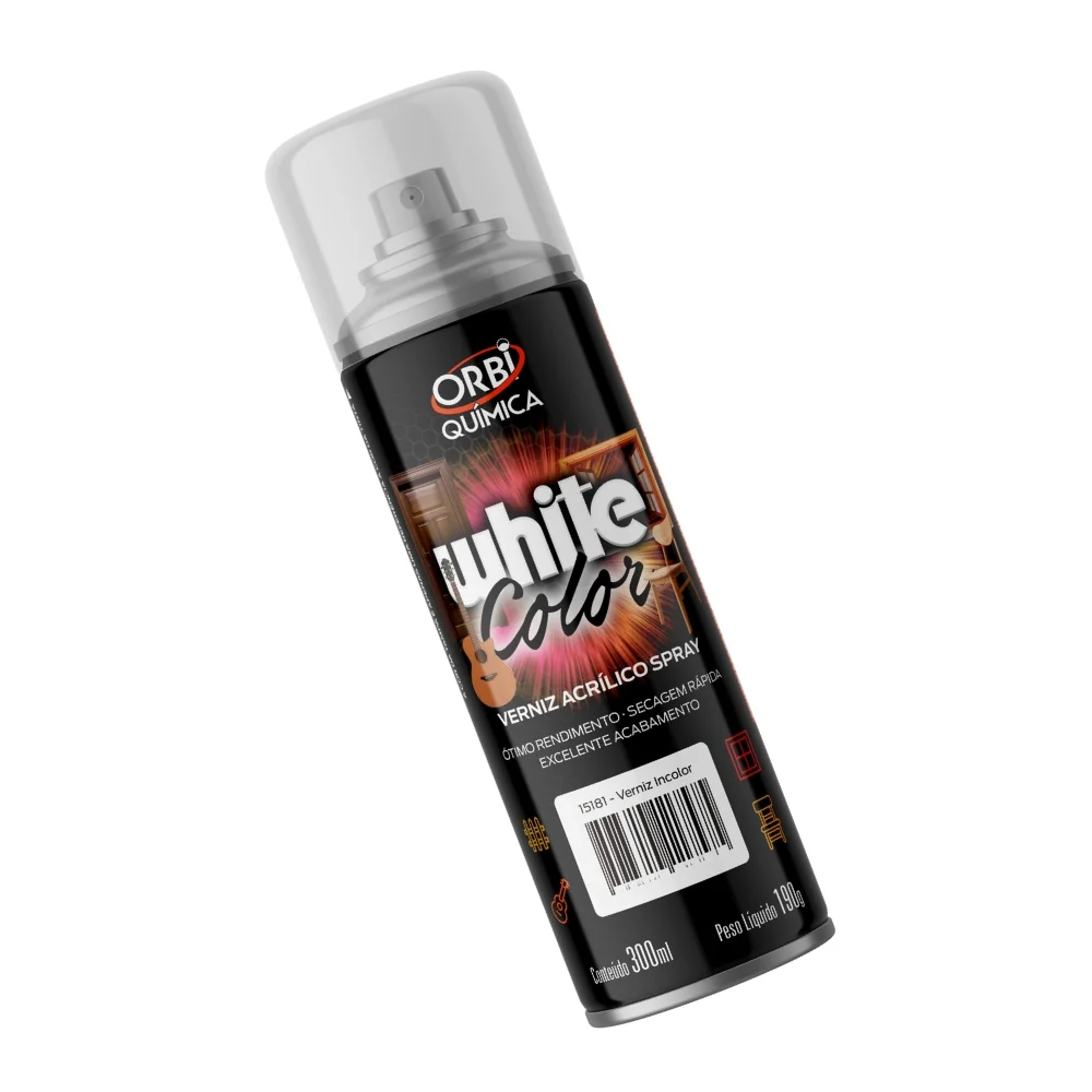 Verniz Brilhante Spray Uso Geral Orbi Spray 320ML Orbi WHITE COLOR