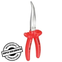 Alicate de Bico Meia Cana Curvo Isolado 1000v Duplo Isolamento CRV 8" Gedore VDE8132AB