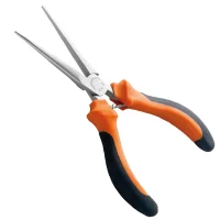 Alicate de Bico Meia Cana Longo Isolado Para Eletronica Cabo Laranja/Preto CRV 6" Tramontina Pro 44074/101
