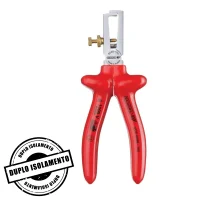 Alicate de Descascar Fio Simples Isolado 1000V NR10 Duplo Isolamento CRV 6.1/2" Gedore VDE8098
