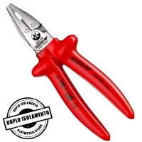 Alicate Universal Isolado 1000V EN60900 IEC60900 NR10 Duplo Isolamento CRV 7" Gedore VDE8250