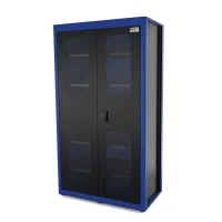 Armario Vertical para Ferramentas Azul 5 Prateleiras 2 Portas e Visor de Acrilico 183X55X102CM Tramontina Pro 44955/220