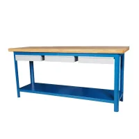 Bancada Aberta Tampo de Madeira Com 3 Gavetas e 1 Prateleira 200X60X92CM Fercar 203CD