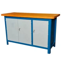 Bancada Fechada Tampo de Madeira Com 3 Portas e 2 Prateleiras 150X60X92CM Fercar 150CDF