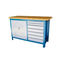 Bancada Fechada Tampo de Madeira Com 7 Gavetas e 2 Portas 150X60X90CM Fercar 157CDF