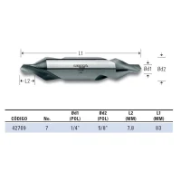 Broca de Centro Din 333a HSS 1/4X5/8" Lenox-Twill TW730