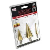 Broca Escalonada 3 Pecas Com Tratamento de Titanio HSS 4A30MM Rocast 1700004
