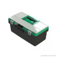 Caixa Plastica Bau para Ferramentas Com Bandeja e Sobretampa 14"-36CM Carbografite 011594711