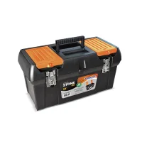 Caixa Plastica Bau para Ferramentas Com Bandeja Fecho Metalico 19"-49CM Arqplast STONE PRO ACO