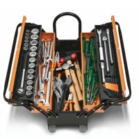 Caixa Sanfonada 5 Gavetas 65 Pecas Cargobox com Rodas e Puxador Retratil 56CM Tramontina Pro 44952/665