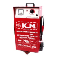 Carregador de Bateria Rapido e Lento com Auxiliar de Partida 100A 1-12V Bivolt Km KME100A/1B