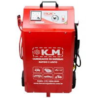Carregador de Bateria Rapido e Lento com Auxiliar de Partida 50A 2-12/24V Bivolt Km KME 2B/50A
