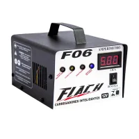 Carregador Inteligente de Bateria Digital Automatico Flutuante Auxiliar de Partida 6A 1-12V Bivolt Flach F06