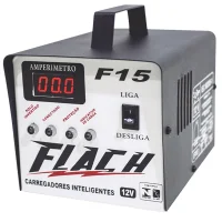 Carregador Inteligente de Bateria Automatico Flutuante com Auxiliar de Partida 15A 1-12V Bivolt Flach F15