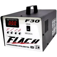 Carregador Inteligente de Bateria Automatico Flutuante com Auxiliar de Partida 30A 1-12V Bivolt 360W Flach F30