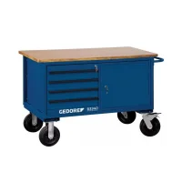 Carrinho de Ferramentas Bancada de Madeira Com 4 Gavetas e 1 Porta 61X125X84CM Gedore 63340