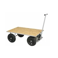 Carro Plataforma de Madeira Capacidade 600KG Roda Pneumatica 120X80X44CM Marcon TM-89