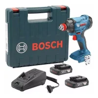 Chave de Impacto a Bateria 18V 180NM com Maleta Carregador e 2 Baterias 2AH 1/4-1/2" Bivolt Bosch GDX 180-LI