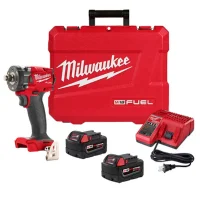 Chave de Impacto a Bateria 18V 339NM Brushless Maleta Carregador 2 Baterias 5AH 1/2" 220V Milwaukee 2855-259