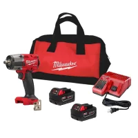 Chave de Impacto a Bateria 18V 745NM Brushless Bolsa Carregador 2 Baterias 5AH 1/2" 220V Milwaukee 2962-22R