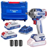 Chave de Impacto a Bateria 20V 405NM Brushless Maleta Carregador e 2 Baterias 2AH 1/2" Bivolt Tramontina by Total 42303/124