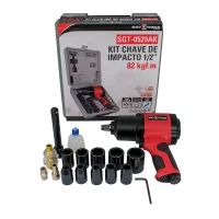 Chave de Impacto Pneumatica 7pcs 820NM Twin Hammer com Maleta e 6acessorios 1/2" Sigma SGT-0529AK