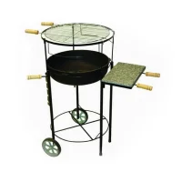 Churrasqueira Redonda Movel Altura Regulavel 80X46X75CM Ms 202