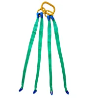 Cinta de Poliester Leg Verde Com 4 Pernas Fator Seguranca 4:1 4,2TX2M Fita Cabo 60DB