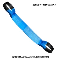 Cinta de Poliester Sling Azul Fator Seguranca 7:1 8TX4M Fita Cabo 240DB