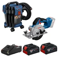 Combo Pague Menos Bosch 18V - Aspirador de Pó 10L + Serra Circular 140mm + 2 Baterias 18V 4ah e Carregador Bivolt BOSCH