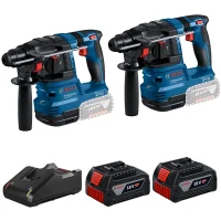 Combo Pague Menos Bosch 18V - Martelete Perfurador Rompedor SDS-PLUS + Martelete Perfurador Rompedor SDS-PLUS + 2 Baterias 18V 4ah e Carregador Bivolt BOSCH