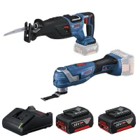 Combo Pague Menos Bosch 18V - Multicortadora Oscilante+Serra Sabre+2 Baterias 18V 4ah e Carregador Bivolt BOSCH