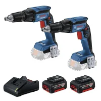 Combo Pague Menos Bosch 18V - Parafusadeira de Gesso e Drywall 1/4"+Parafusadeira de Gesso e Drywall 1/4"+2 Baterias 18V 4ah e Carregador Bivolt BOSCH