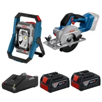 Combo Pague Menos Bosch 18V - Refletor de Led 2200 Lumens + Serra Circular 140mm + 2 Baterias 18V 4ah e Carregador Bivolt BOSCH