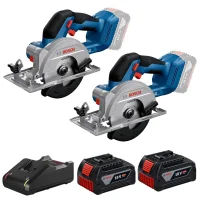 Combo Pague Menos Bosch 18V - Serra Circular 140mm + Serra Circular 140mm + 2 Baterias 18V 4ah e Carregador Bivolt BOSCH