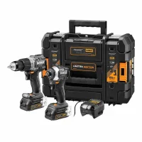 Combo Parafusadeira+furadeira Impacto 20V Carregador Maleta e 2 Baterias 2AH Mclaren 1/2" 1/4" Bivolt Dewalt DCK200ME2GT-BR