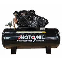 Compressor de Ar Alta Pressao 5HP 250 Litros 175 Libras 20PCM 220/380V TRIF Motomil CMAV-20/250