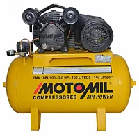 Compressor de Ar Media Pressao 2HP 100 Litros 140 Libras 10PCM 220V Motomil CMV-10PL/100A